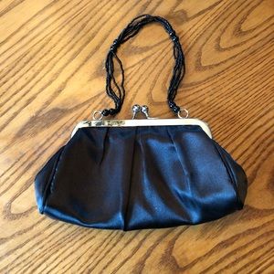 Small Black Satin Purse